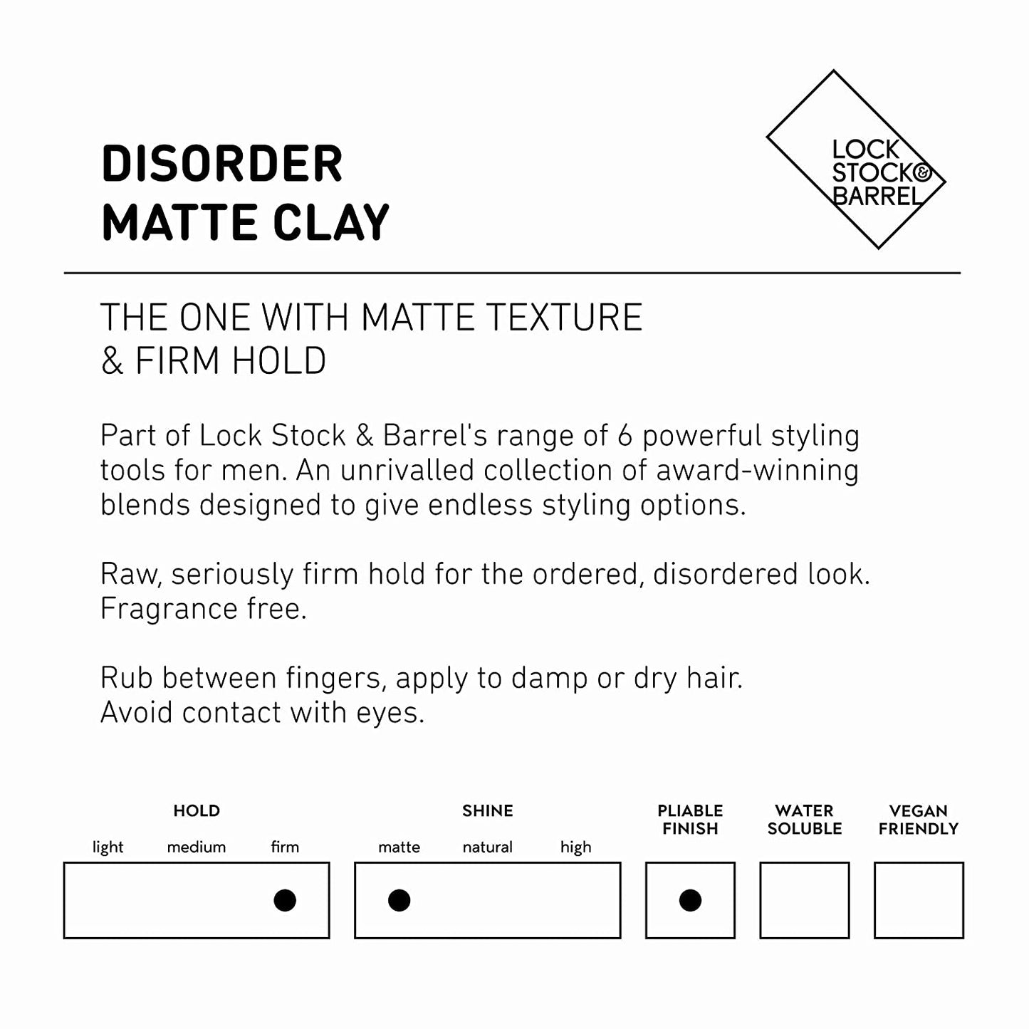 Lock Stock & Barrel Disorder Matte Clay For Men 100g