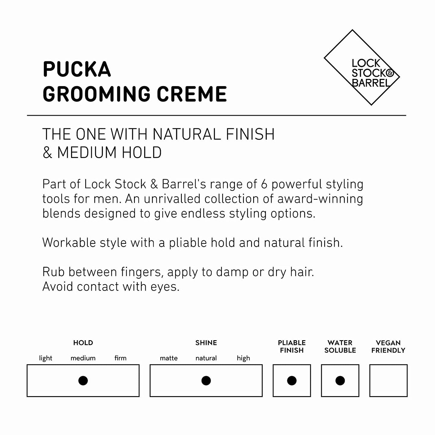 Lock Stock & Barrel Pucka Grooming Creme For Men 100g