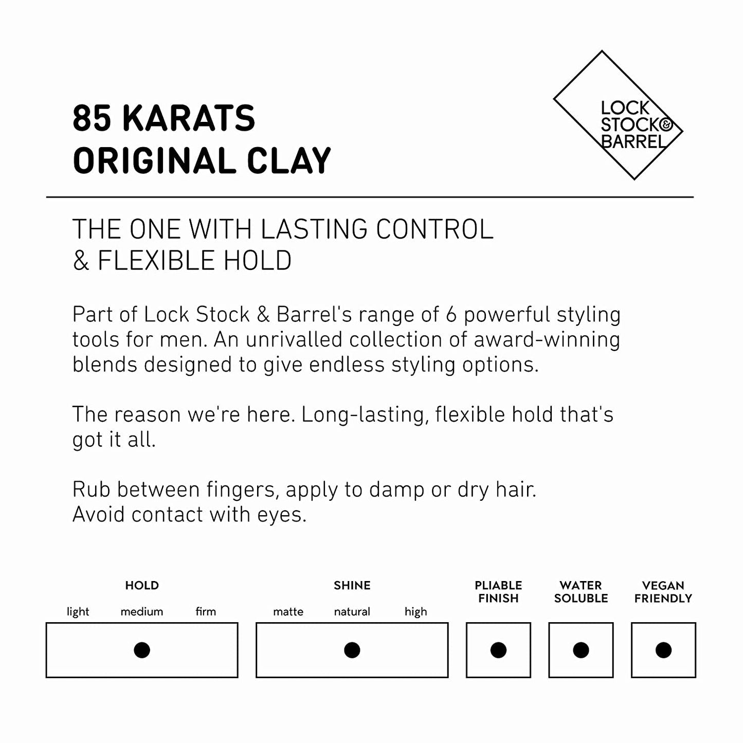 Lock Stock & Barrel 85 Karats Original Clay For Men 100g